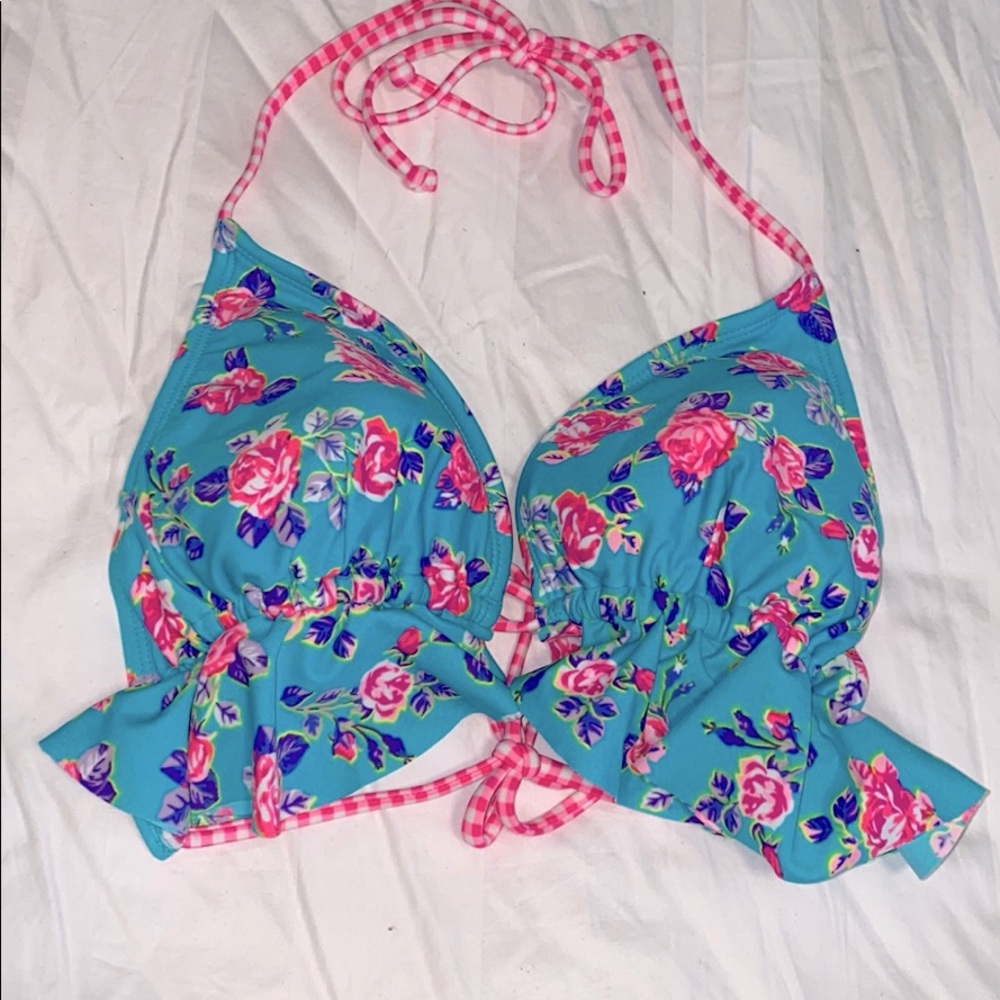 Joe Boxer Ruffled Bikini Top LG